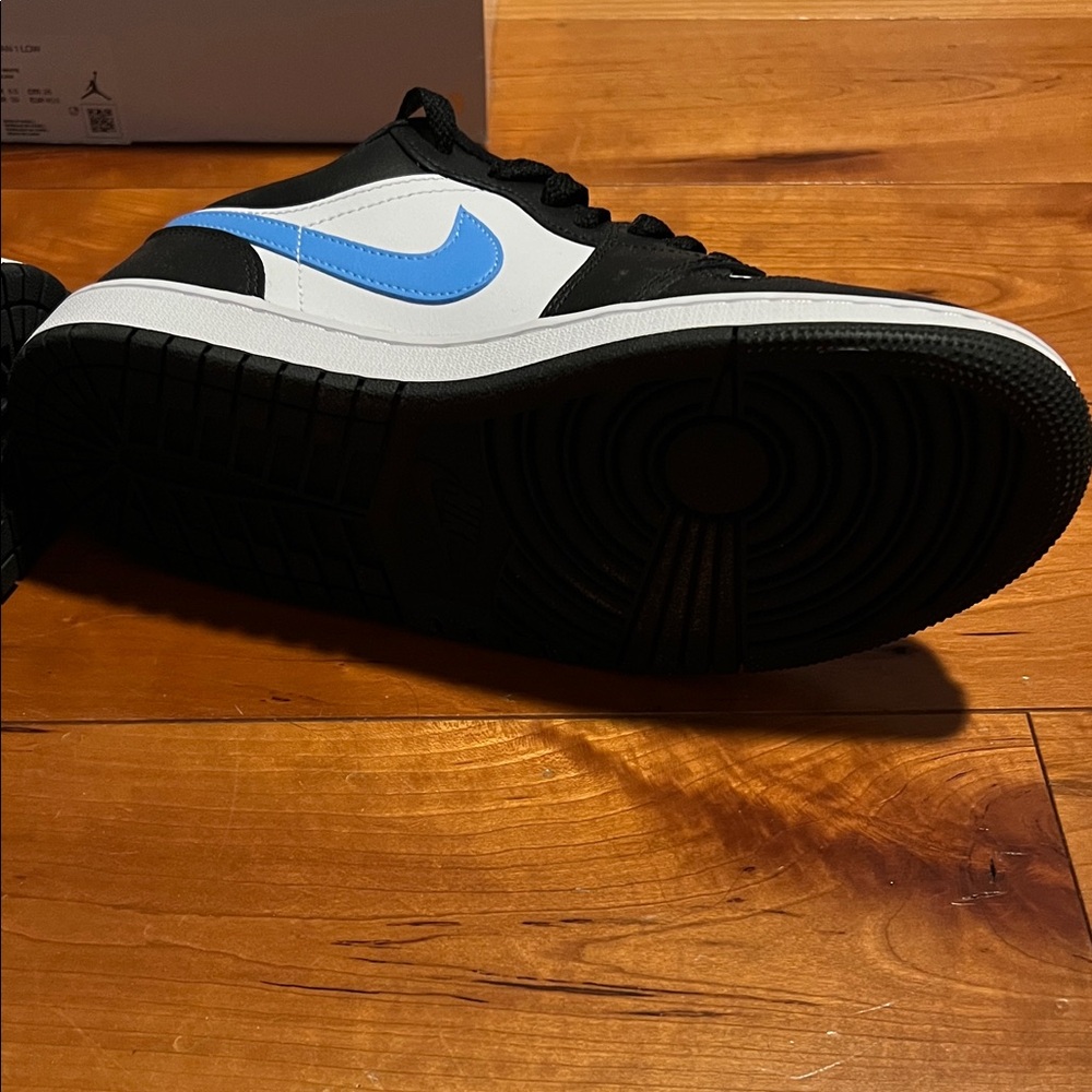 Nike Air Jordan Low Black and Light Blue Sneakers - Picture 5 of 10